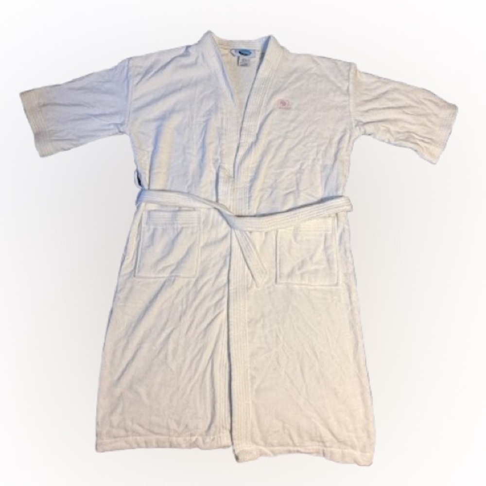 White plush cotton bathrobe